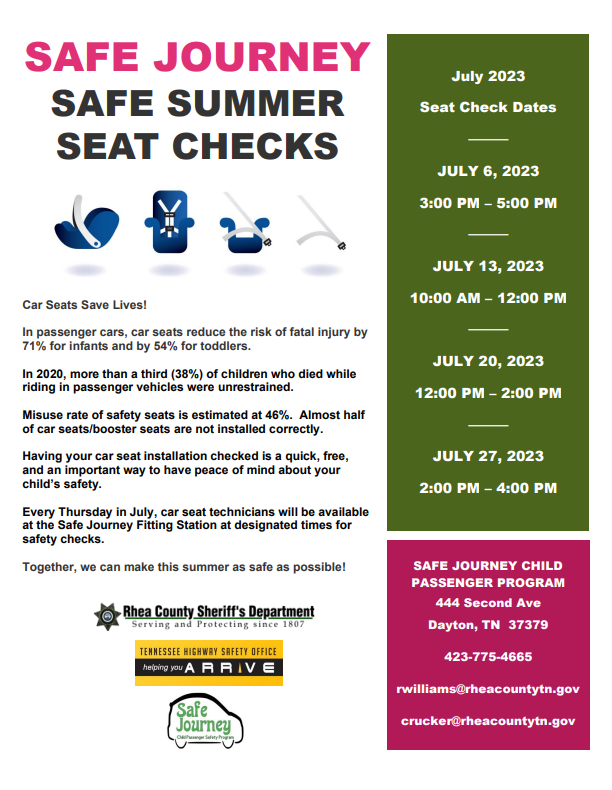 Safe Journey Safe Summer Car Seat Checks